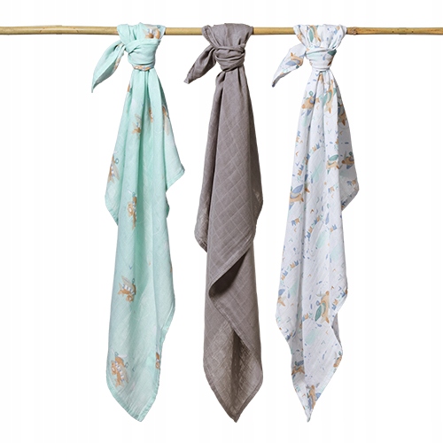 BABYONO PIELUSZKI PIELUSZKA BAMBUSOWA MIĘKKA 3 SZTUKI