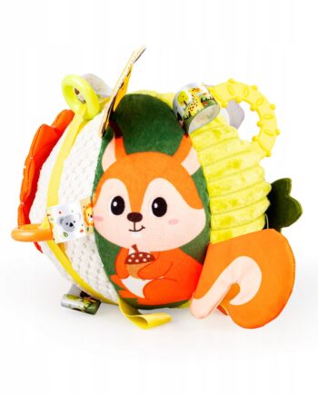 JOLLY BABY PIŁKA DŻUNGLA DELUXE DZWONECZEK PISZCZAŁKA 0M+