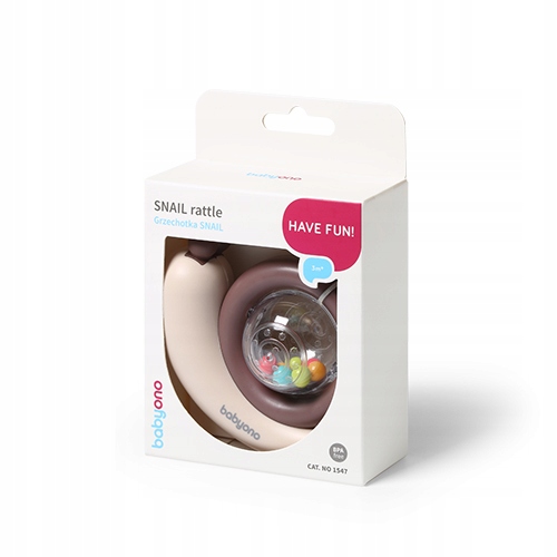 BABYONO GRZECHOTKA ERGONOMICZNA SNAIL 3M+