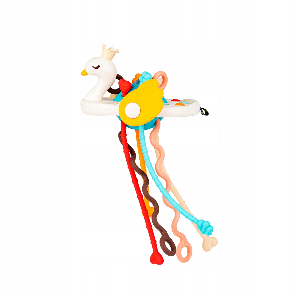 TULIFUN ZABAWKA SENSORYCZNA ŁABĘDŹ KOLOROWE LINKI 18M+