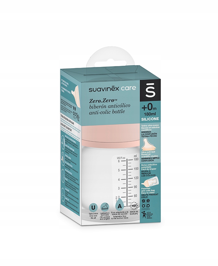 SUAVINEX BUTELKA ZERO ZERO 180ML REGULOWANY PRZEPŁ