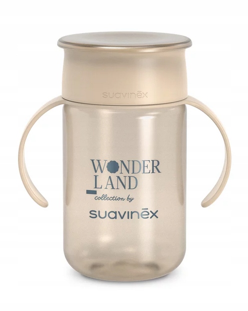 SUAVINEX KUBEK TRENINGOWY DO NAUKI PICIA 360 WONDERLAND BEŻOWY 340ML 12M+