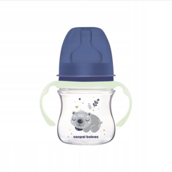 CANPOL BUTELKA SZEROKA Z UCHWYTAMI ŚWIECĄCYMI 120ml Sleepy Koala