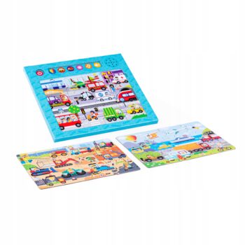 DUMEL PUZZLE DZWIĘKI WOKÓŁ NAS POJAZDY ODGŁOSY MELODIE 3+
