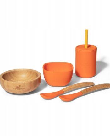 AVANCHY ZESTAW OBIADOWY DLA DZIECI BAMBUS SILIKON