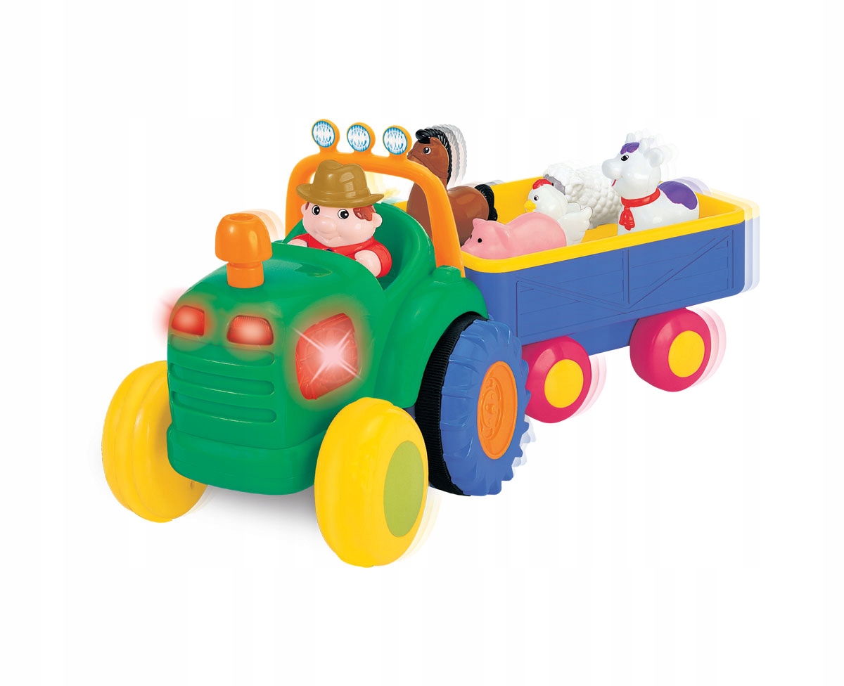 DUMEL TRAKTOR Z PRZYCZEPĄ FARMER + 5 ZWIERZĄTEK JEŹDZI MELODIE 12M+