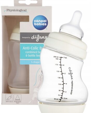 CANPOL DIFRAX BUTELKA ANTYKOLKOWA S-SHAPE SZEROKA PP 200ml 0M+