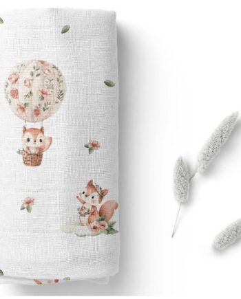 BOCIOLAND PIELUSZKA BAMBUSOWA CHUSTECZKA ULEWAJKA 40x40 CM WIEWIÓRKI