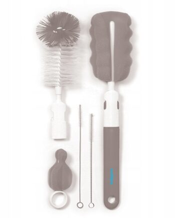 BABYONO ZESTAW SZCZOTEK Do MYCIA BUTELEK SZARA
