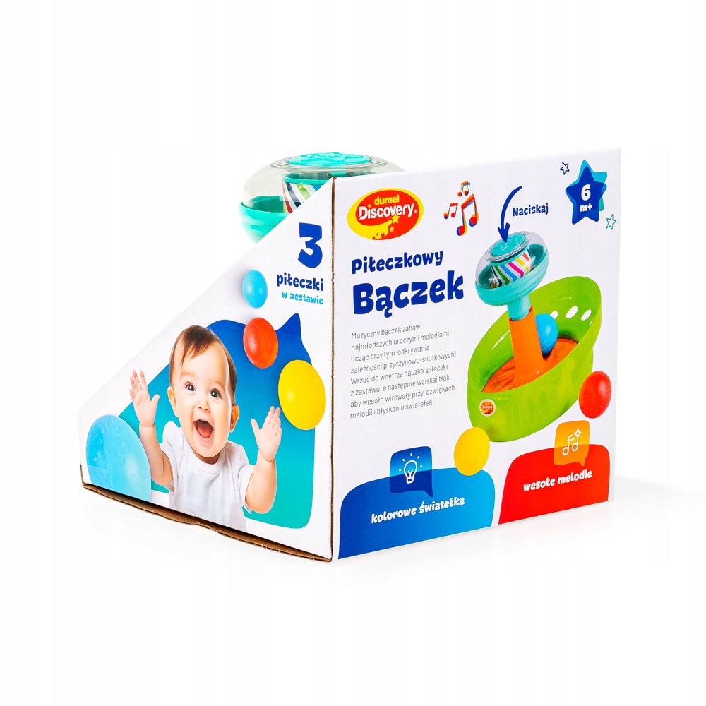 DUMEL ZABAWKA PIŁECZKOWY BĄCZEK MELODIE ŚWIATŁA 6M+