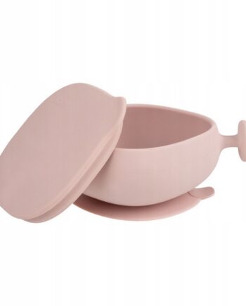 B.box MIESECZKA MISKA SILIKONOWA Z PRZYSSAWKĄ Z POKRYWKĄ RÓŻ 6M+