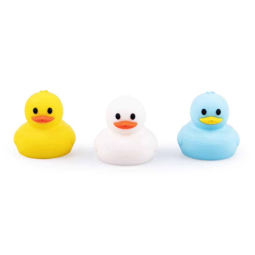 GiliGums MIĘCIUTKIE KACZUSZKI 3 SZT DO KĄPIELI Z WYJMOWANYM SPODEM 10M+