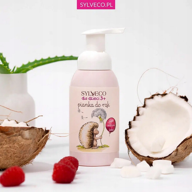 SYLVECO DELIKATNA PIANKA DO MYCIA RĄK RÓŻOWA DLA DZIECI 3+ NIE WYSUSZA