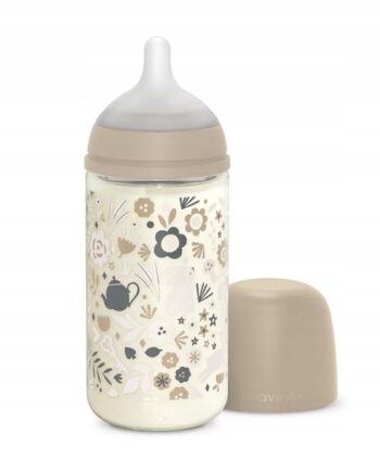 SUAVINEX BUTELKA SZKLANA SX PRO ŚREDNI PRZEPŁYW WONDERLAND 240ML BEŻOWA 3M+