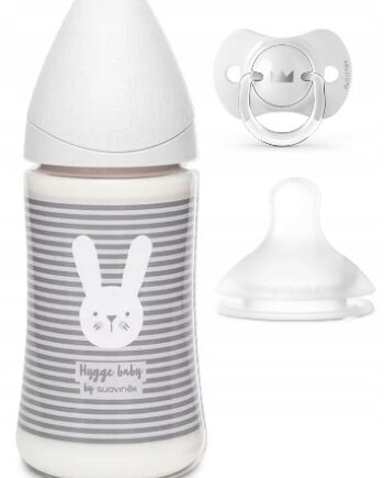 SUAVINEX BUTELKA 270ML HYGGE KRÓLIK + SMOCZEK SX PRO + SMOCZEK 0-6M SZARA