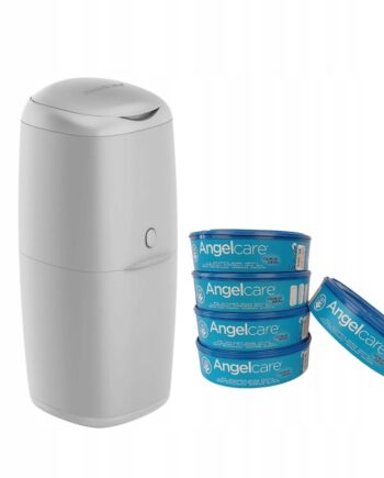 ANGELCARE POJEMNIK KOSZ NA PIELUCHY SZARY + 5 WKŁADÓW