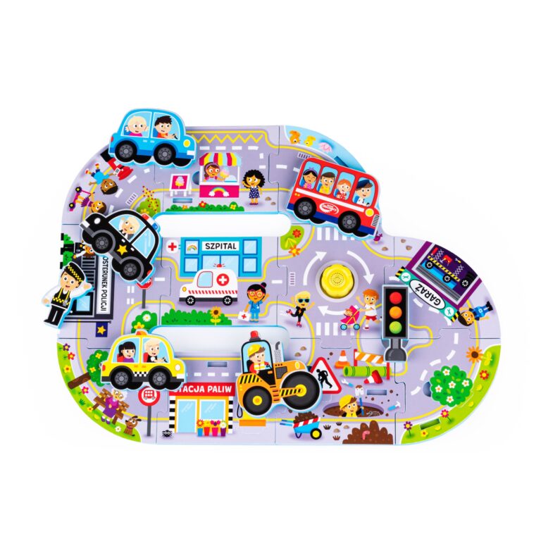 DUMEL PUZZLE DZWIĘKI WOKÓŁ NAS MIASTO ODGŁOSY MELODIE 3 OBRAZKI 3+