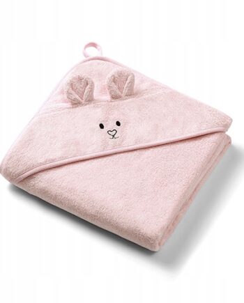 BABYONO OKRYCIE KĄPIELOWE RĘCZNIK Z KAPTURKIEM BAMBUS 100X100CM RÓŻ