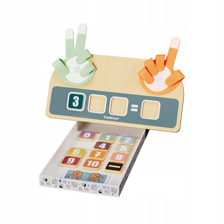 TOPBRIGHT ZABAWKA EDUKACYJNA DREWNIANA NAUKA LICZENIA NA PALCACH 36M+