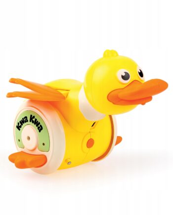 DUMEL ZABAWKA PĘDZĄCA KACZKA JEŹDZI PRZY DŹWIĘKACH MUZYKI ŚPIEWA PO POLSKU