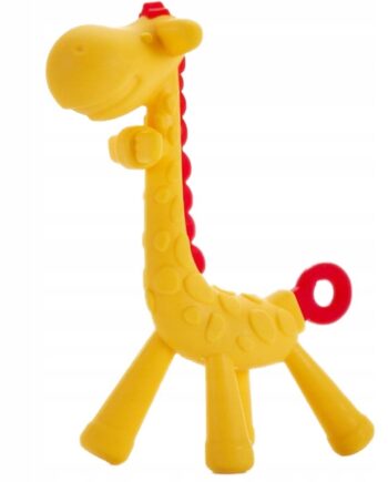 BOCIOLAND GRYZAK SILIKONOWY ŻYRAFA ŻÓŁTO-CZERWONA NA ZĄBKOWANIE