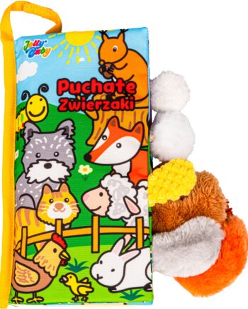 JOLLY BABY KSIĄŻKA KSIĄŻECZKA SENSORYCZNA PUCHATE ZWIERZAKI OGONKI 0M+