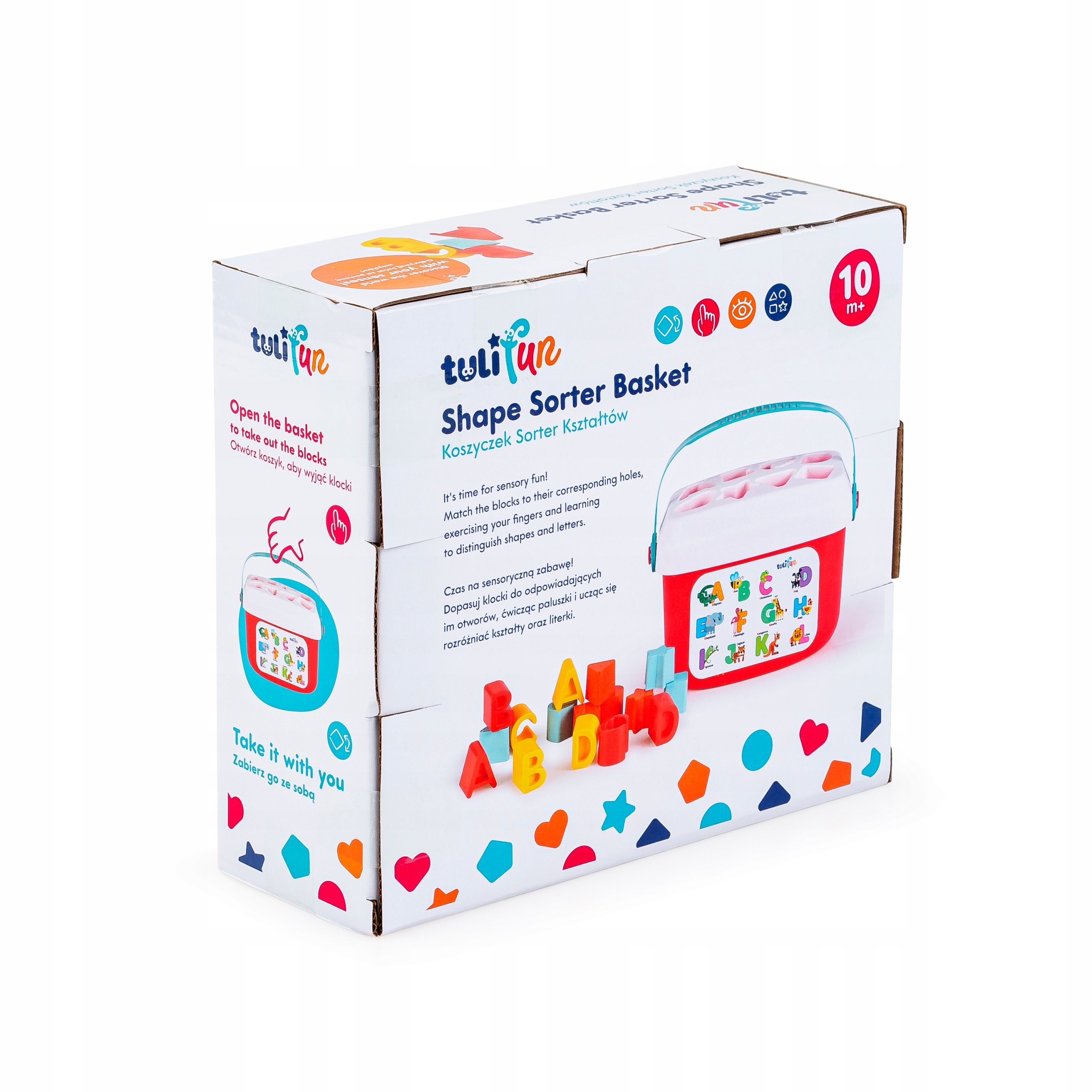 TULIFUN SORTER KSZTAŁTÓW UKŁADANKA KOSZYCZEK 16 KLOCKÓW 10M+