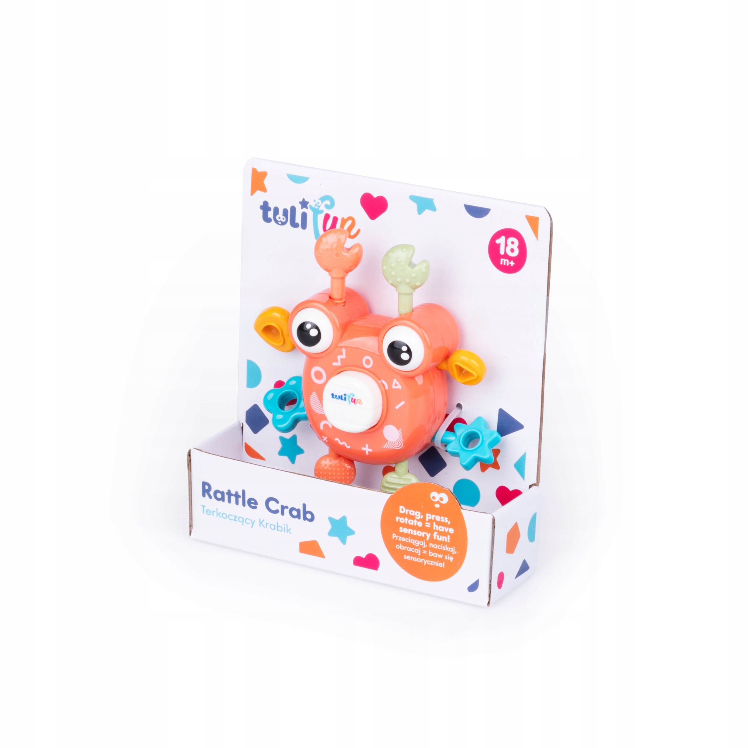 TULIFUN ZABAWKA SENSORYCZNA TERKOCZĄCY KRABIK PRZECIĄGANIE