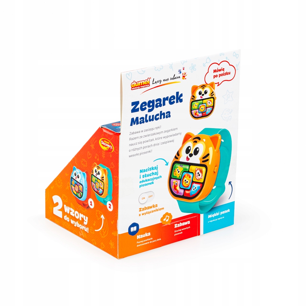 DUMEL ZEGAREK MALUCHA TYGRYSEK MELODIE DŹWIĘKI PIOSENKI REGULOWANY 3+