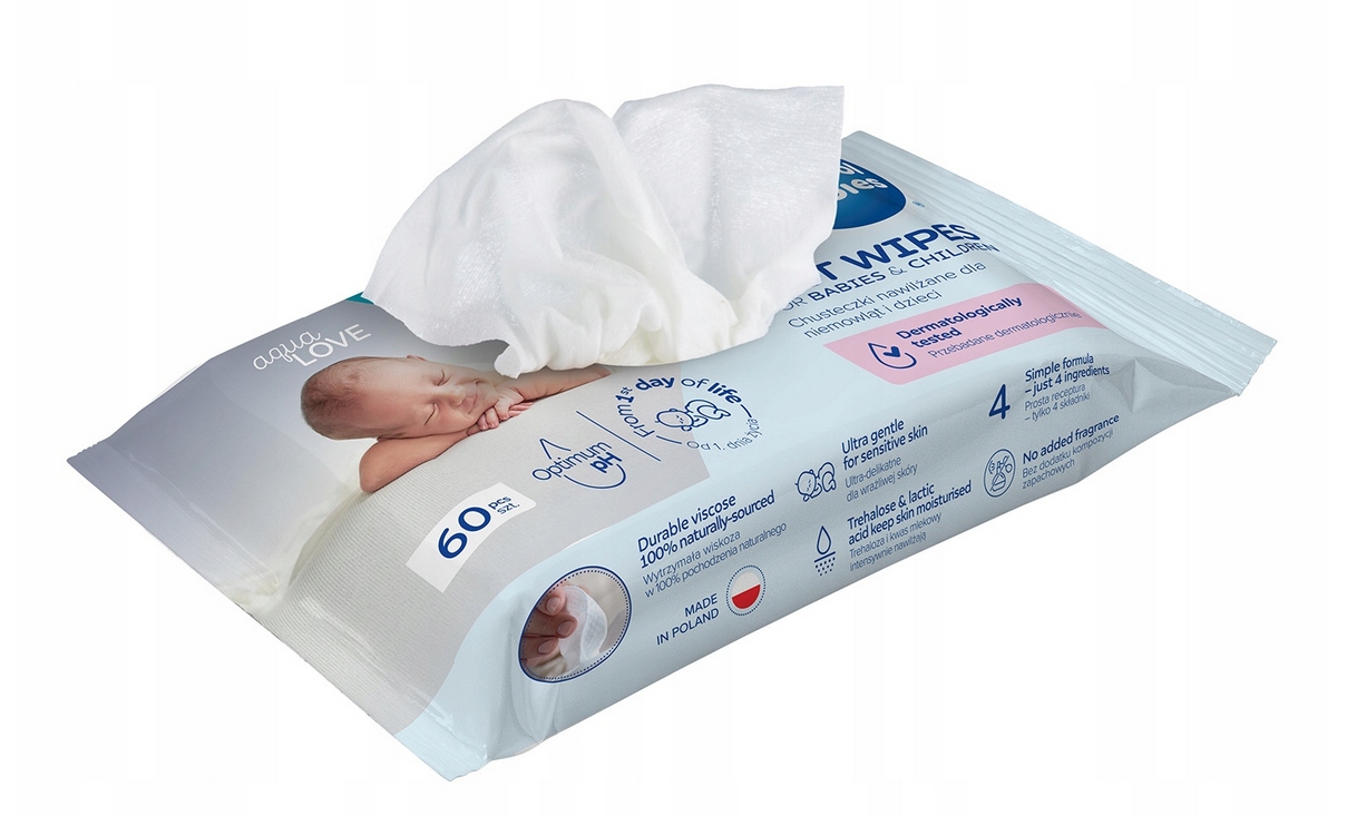 CANPOL CHUSTECZKI NAWILŻANE DLA NIEMOWLĄT I DZIECI 99% WODY 60 SZTUK
