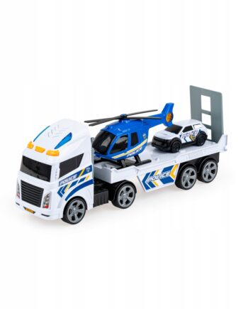 DUMEL FLOTA ZESTAW POJAZDÓW POLICYJNYCH 3 SAMOCHODOWY ŚWIATŁA DŹWIĘK