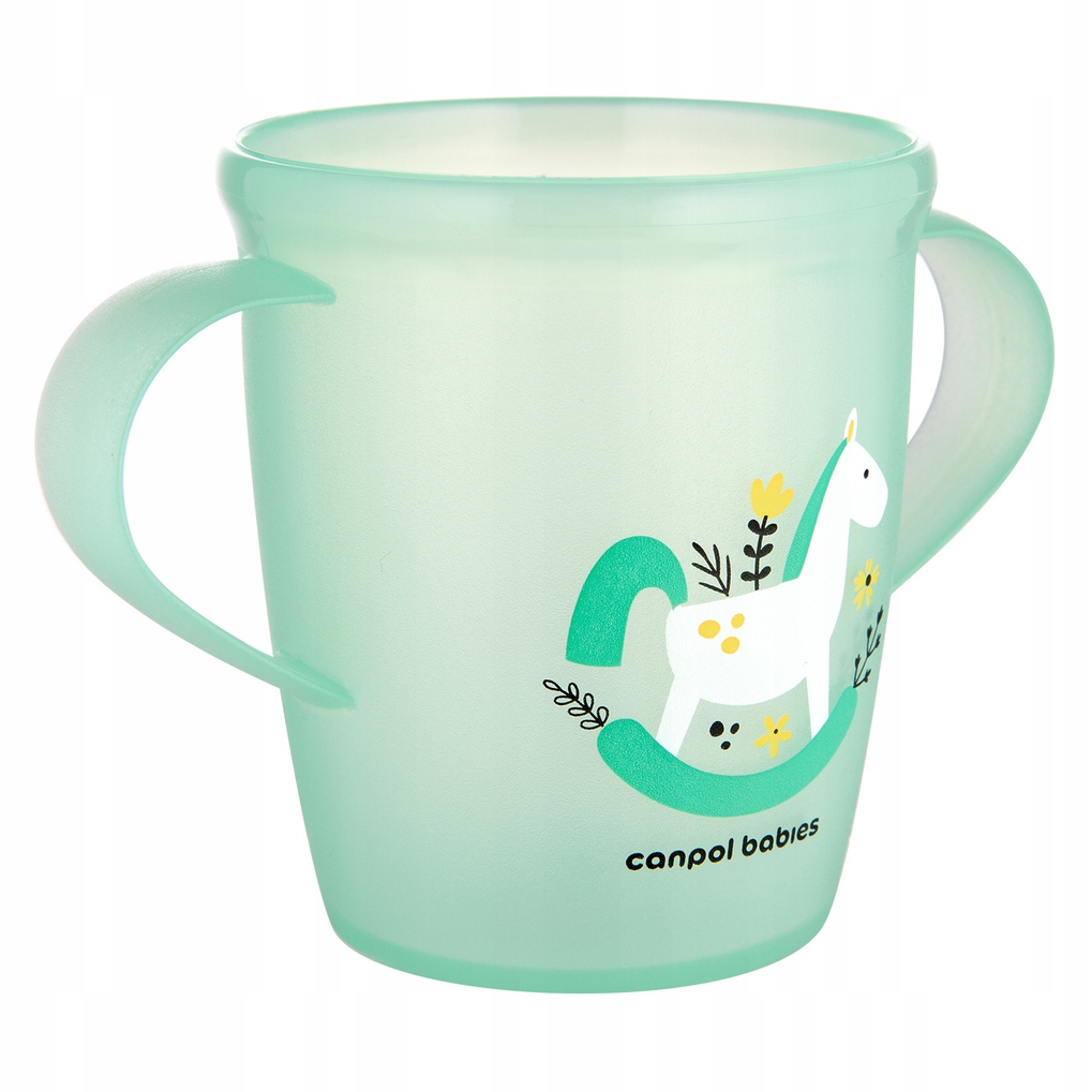 CANPOL KUBEK OTWARTY Z UCHWYTAMI PLASTIKOWY 250ML TOYS ZIELONY