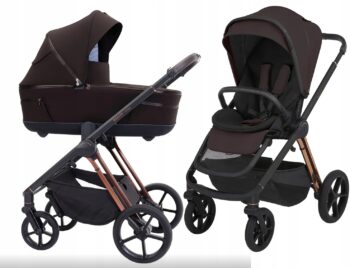 ESPIRO WÓZEK 2W1 MILOO GŁĘBOKO-SPACEROWY KLASY PREMIUM CHOCOLATE AKCESORIA