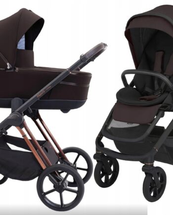 ESPIRO WÓZEK 2W1 MILOO GŁĘBOKO-SPACEROWY KLASY PREMIUM CHOCOLATE AKCESORIA