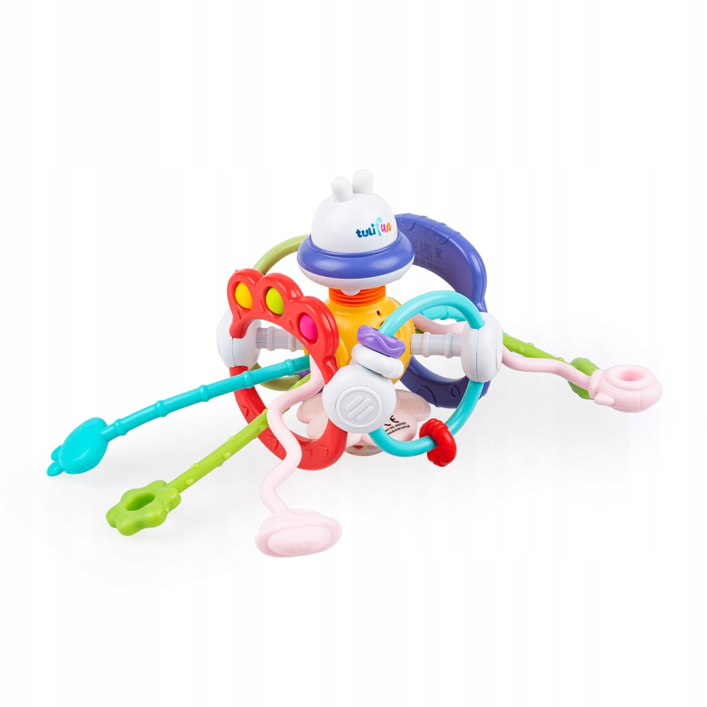 TULIFUN ZABAWKA SENSORYCZNA KRÓLICZEK KOLOROWE LINKI 12M+