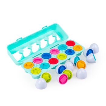 TULIFUN ZABAWKA SENSORYCZNA JAJKA ZABAWA KSZTAŁTAMI SORTER KSZTAŁTÓW 12M+