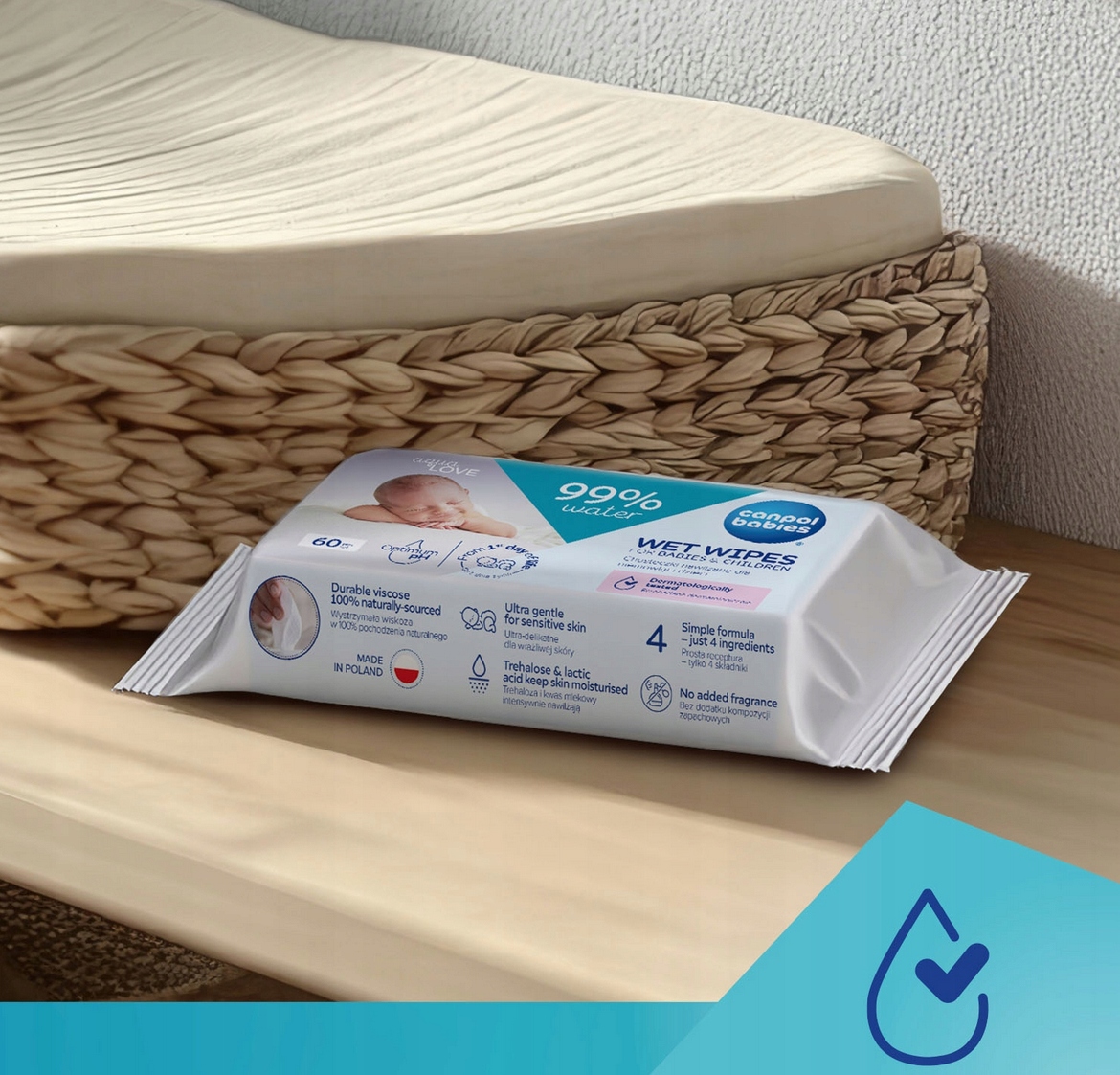 CANPOL CHUSTECZKI NAWILŻANE DLA NIEMOWLĄT I DZIECI 99% WODY 60 SZTUK