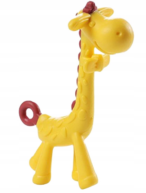 BOCIOLAND GRYZAK SILIKONOWY ŻYRAFA ŻÓŁTO-CZERWONA NA ZĄBKOWANIE