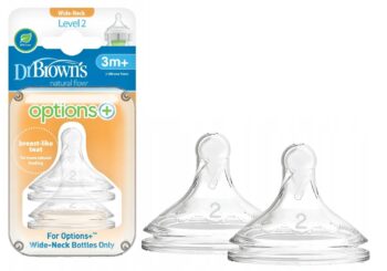 DR BROWN'S Smoczki OPTIONS+ but. Szer 3m+ 2szt NEW
