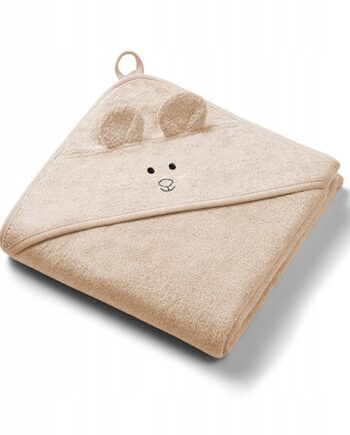 BABYONO OKRYCIE KĄPIELOWE RĘCZNIK Z KAPTURKIEM BAMBUS 100X100CM CIEMNY BEŻ