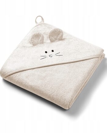 BABYONO OKRYCIE KĄPIELOWE RĘCZNIK Z KAPTURKIEM BAMBUS 100X100CM JASNY BEŻ