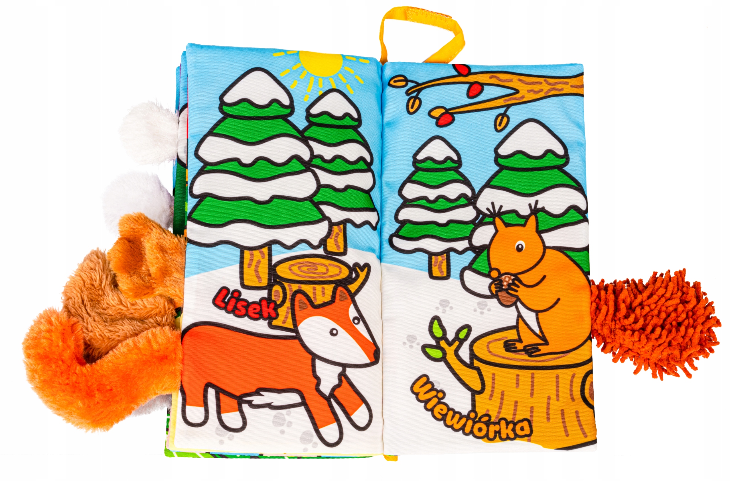 JOLLY BABY KSIĄŻKA KSIĄŻECZKA SENSORYCZNA PUCHATE ZWIERZAKI OGONKI 0M+