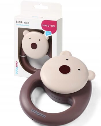 BABYONO GRZECHOTKA ERGONOMICZNA BEAR 3M+