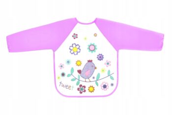 BOCIOLAND ŚLINIAK FARTUSZEK CERATOWY EVA Z RĘKAWKAMI NIEPRZEMAKALNY FIOLET