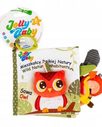 JOLLY BABY KSIĄŻECZKA SENSORYCZNA MIESZKAŃCY DZIKIEJ NATURY MATERIAŁOWA 0M+