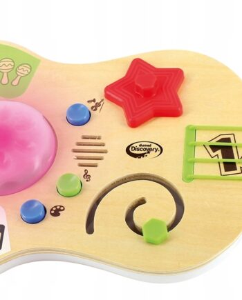 DUMEL ZABAWKA DREWNIANA GITARA DŹWIĘKÓW 3 TRYBY ZABAWY ŚWIATEŁKA MELODIE