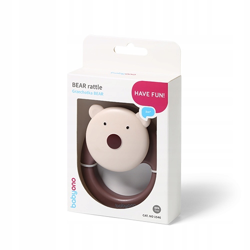 BABYONO GRZECHOTKA ERGONOMICZNA BEAR 3M+