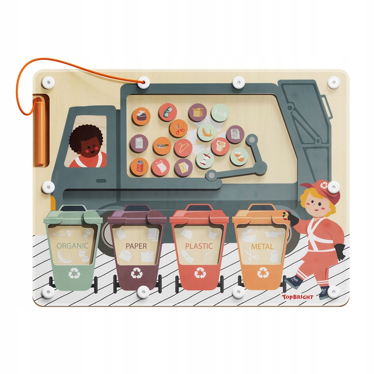 TOPBRIGHT ZABAWKA UKŁADANKA MAGNETYCZNA SEGREGOWANIE ŚMIECI 36M+