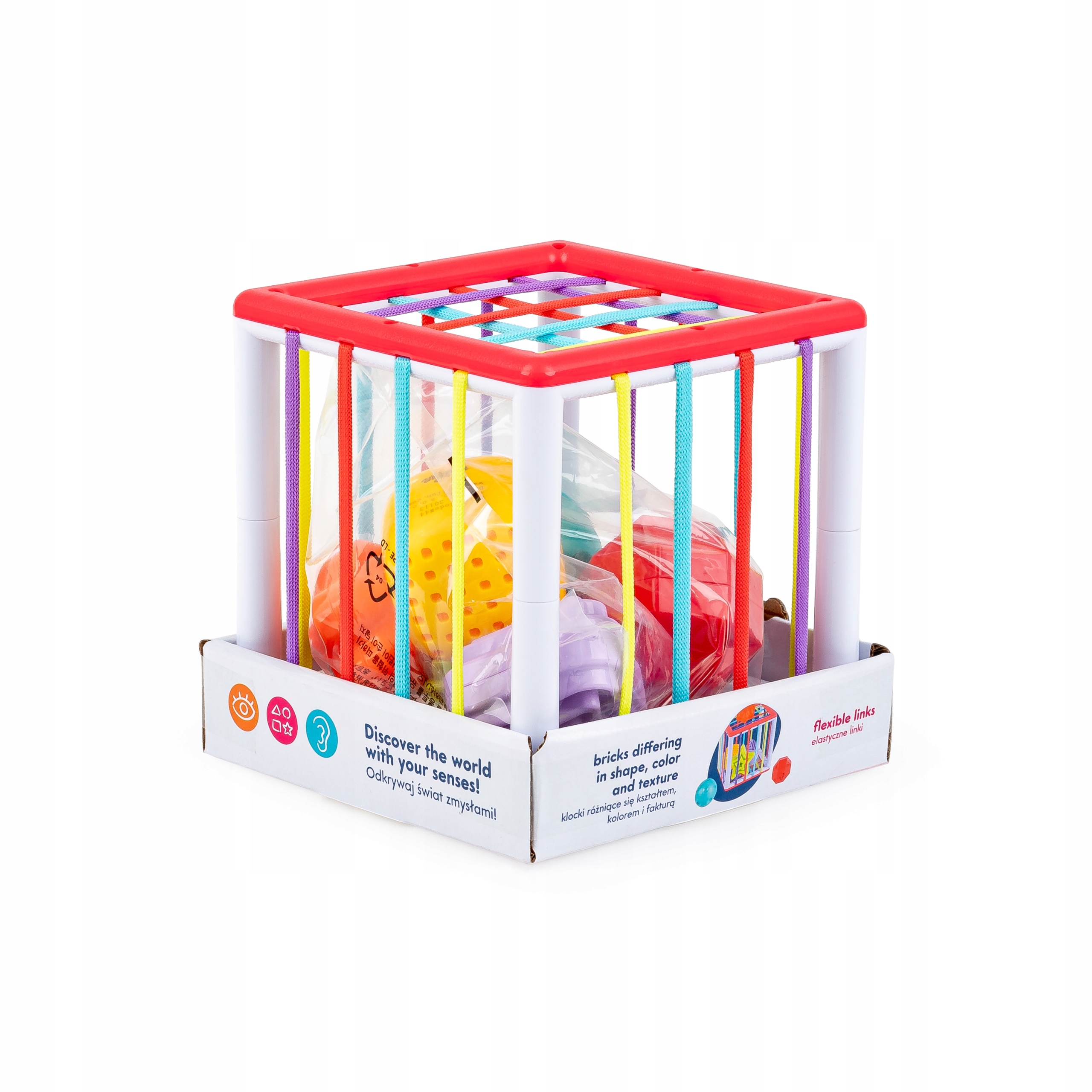 TULIFUN KOSTKA Z ELASTYCZNYMI ŚCIANKAMI PEŁNA KSZTAŁTÓW 6 KLOCKÓW 6M+