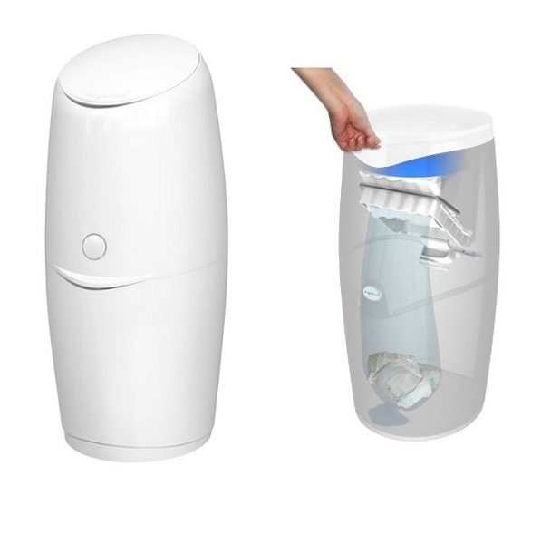 ANGELCARE POJEMNIK KOSZ NA PIELUCHY SZARY + 5 WKŁADÓW